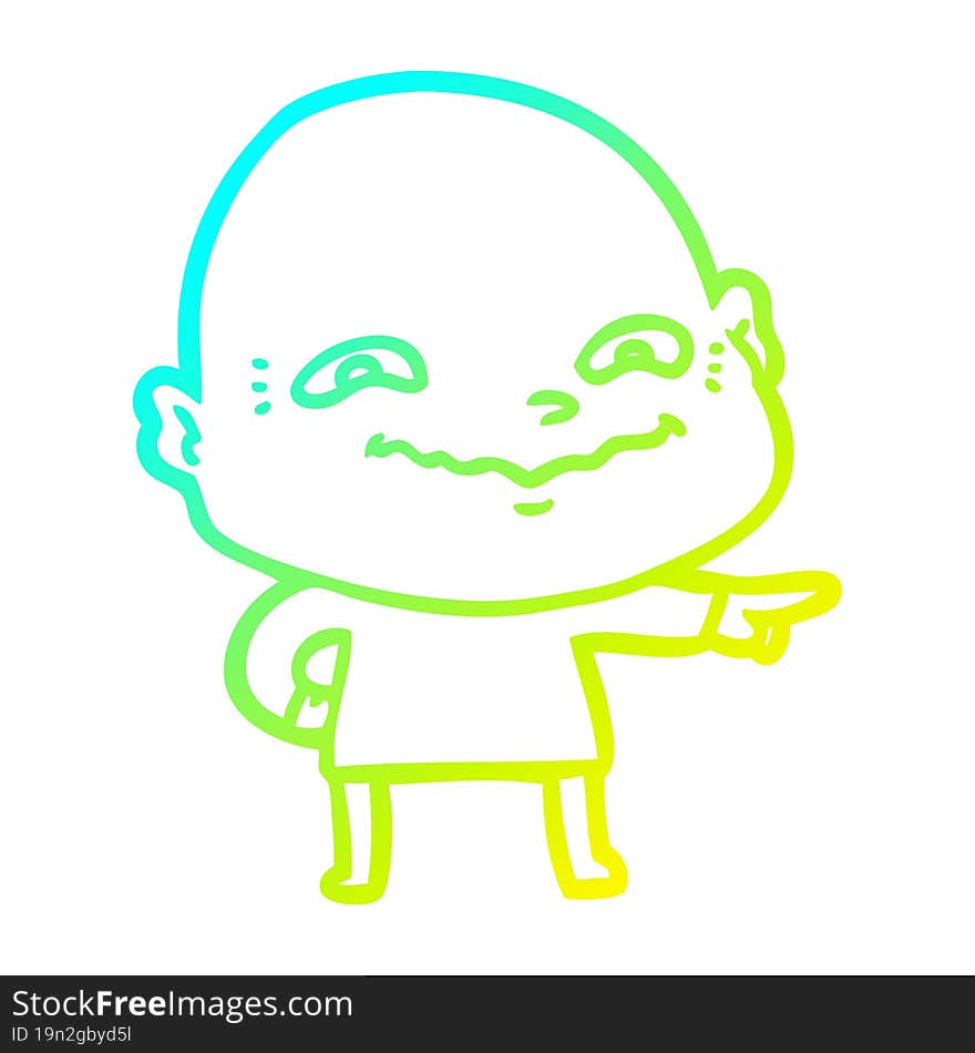 cold gradient line drawing cartoon creepy guy