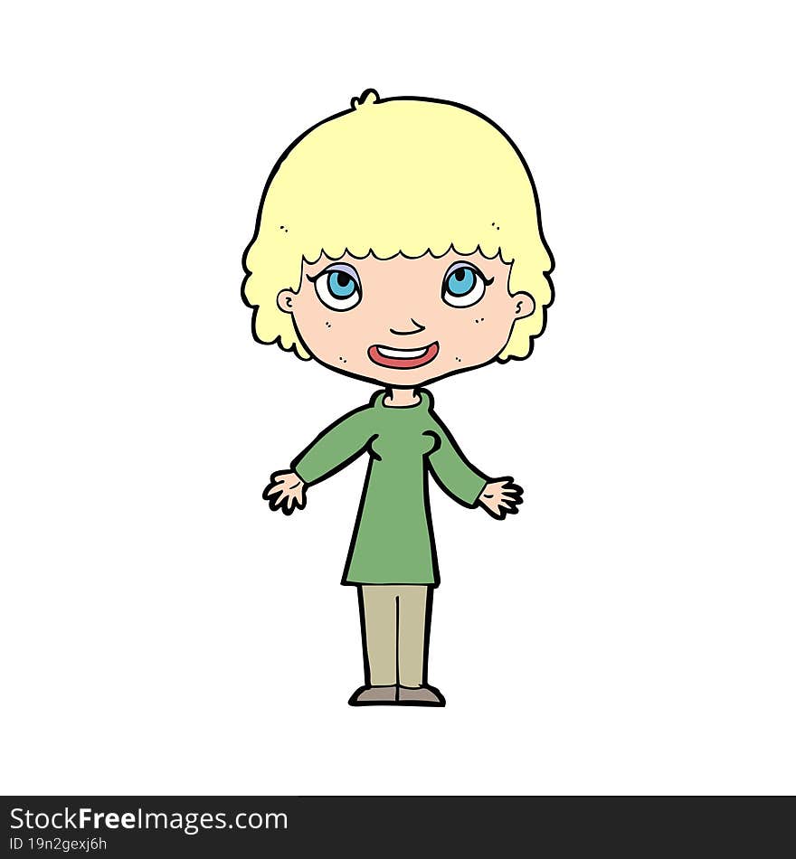 Cartoon Happy Woman