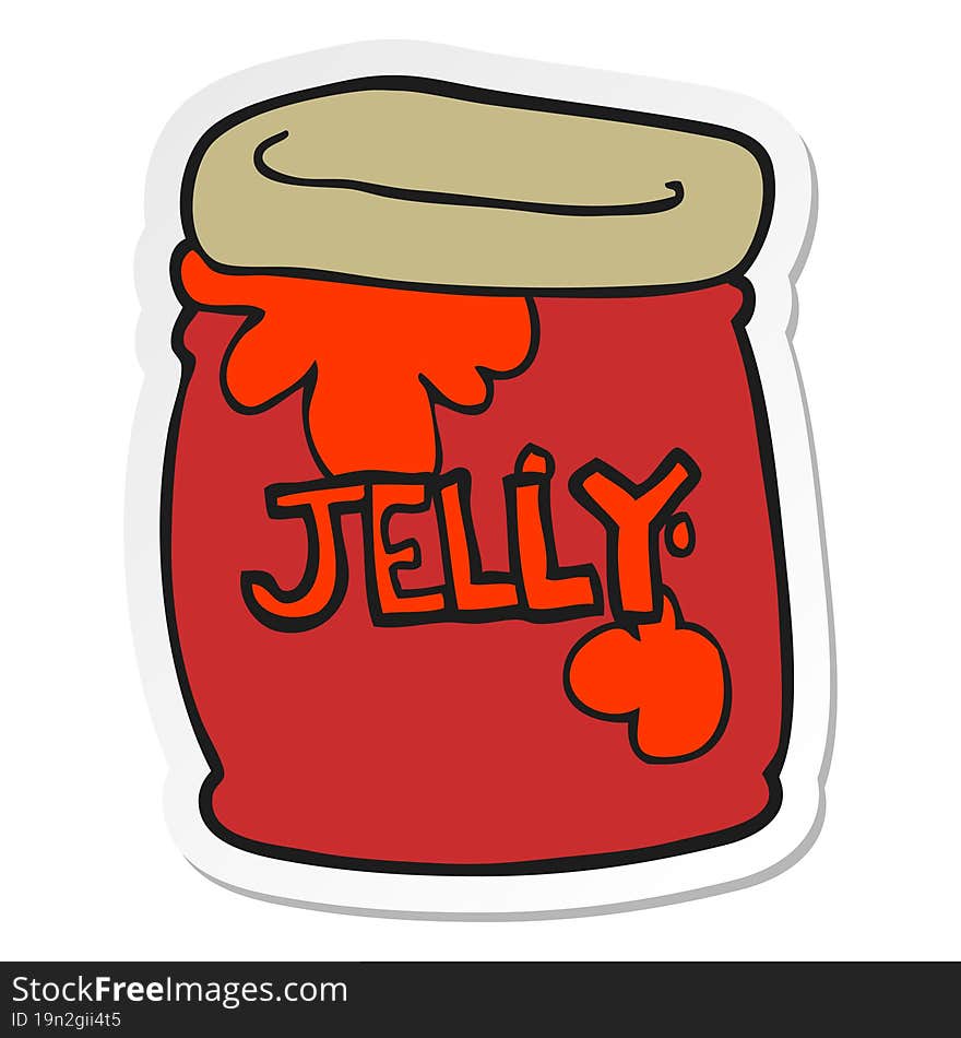 Sticker Of A Cartoon Jar Of Jelly