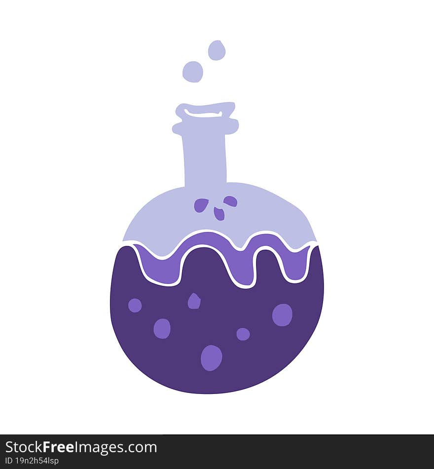 Flat Color Illustration Of A Cartoon Magic Potion