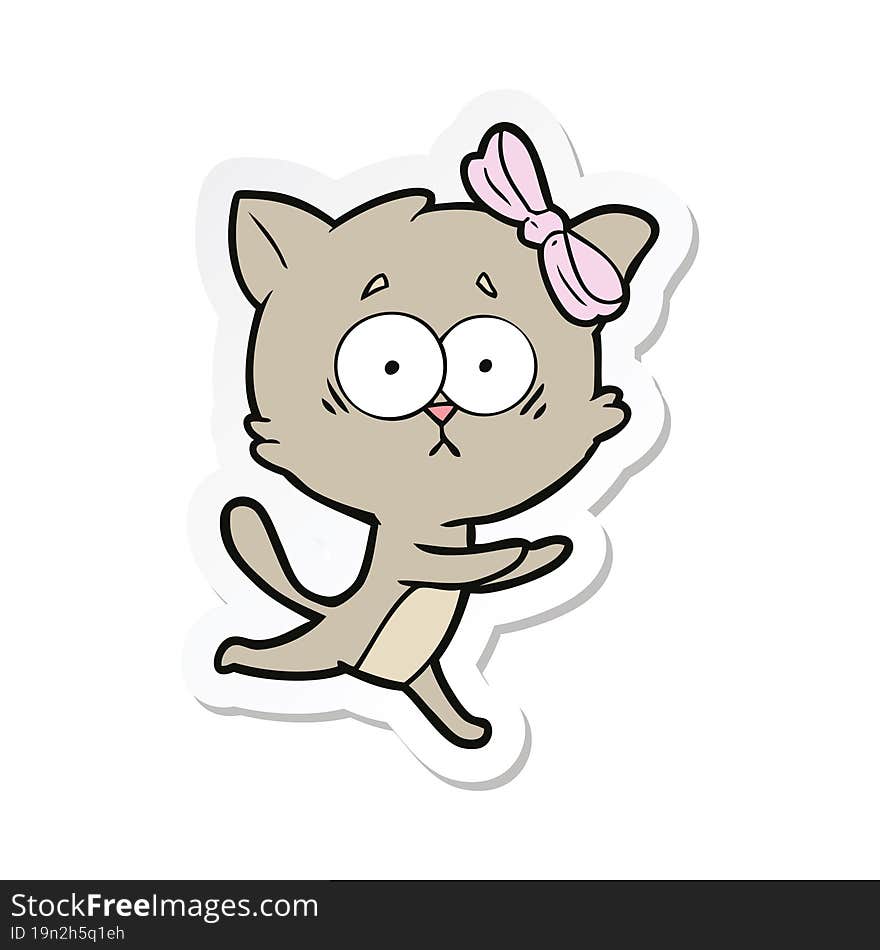 Sticker Of A Cartoon Cat