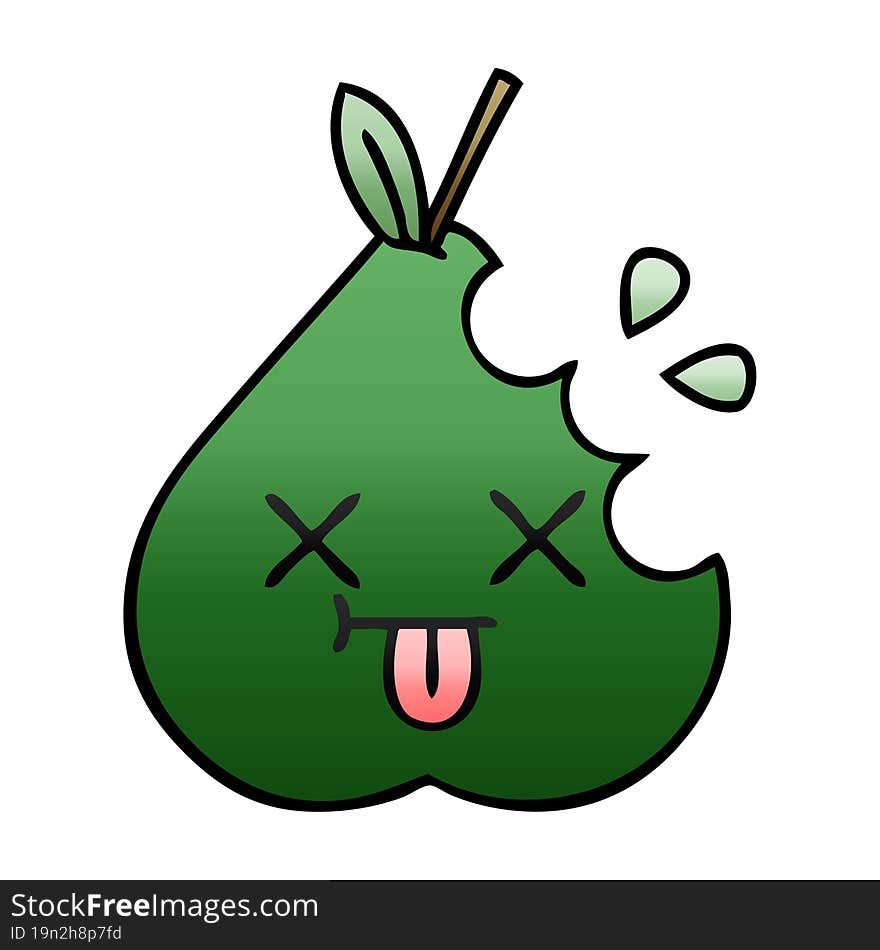 gradient shaded cartoon pear