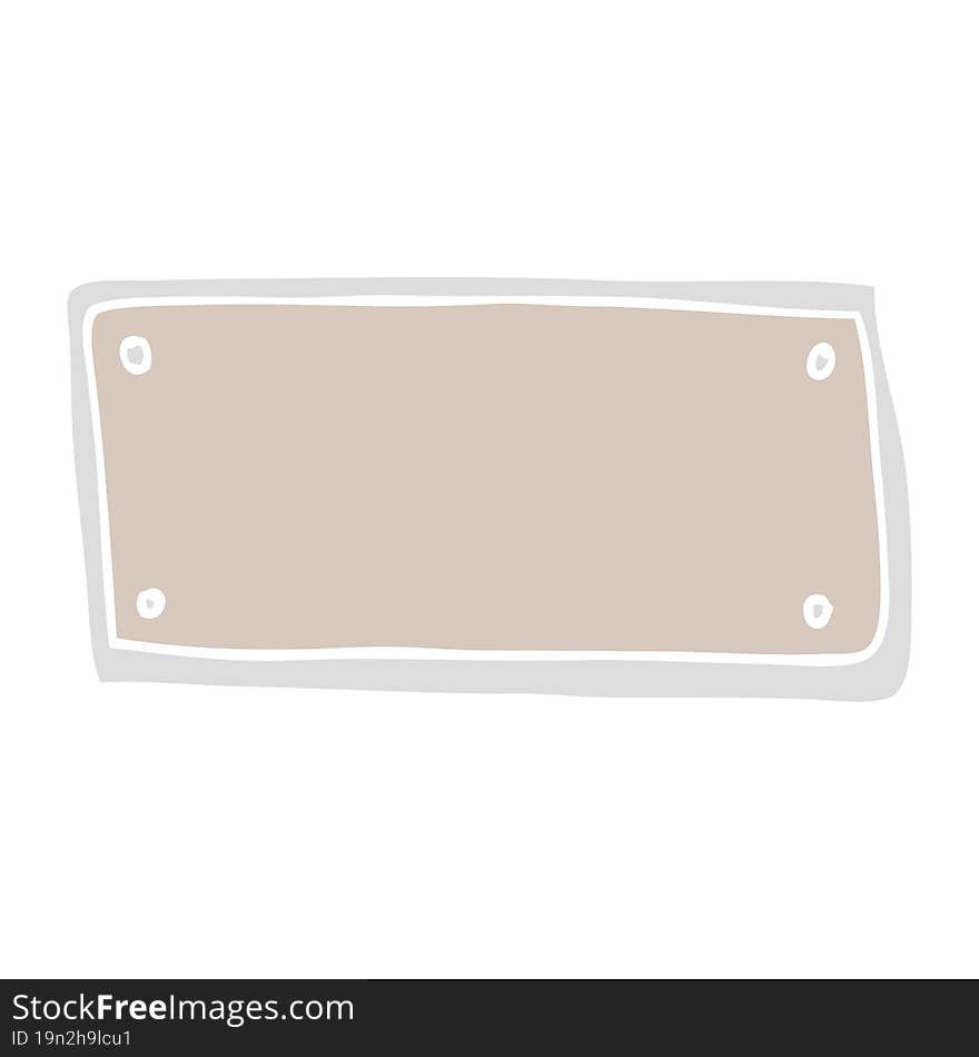 flat color illustration of blank sign. flat color illustration of blank sign