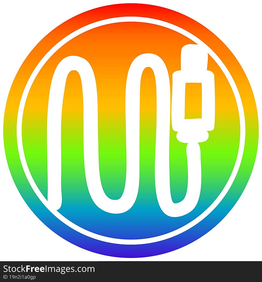 Electrical Plug Circular In Rainbow Spectrum