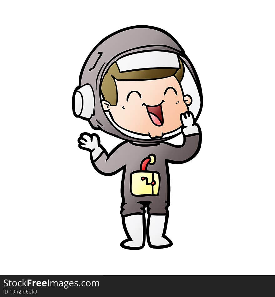 happy cartoon astronaut. happy cartoon astronaut