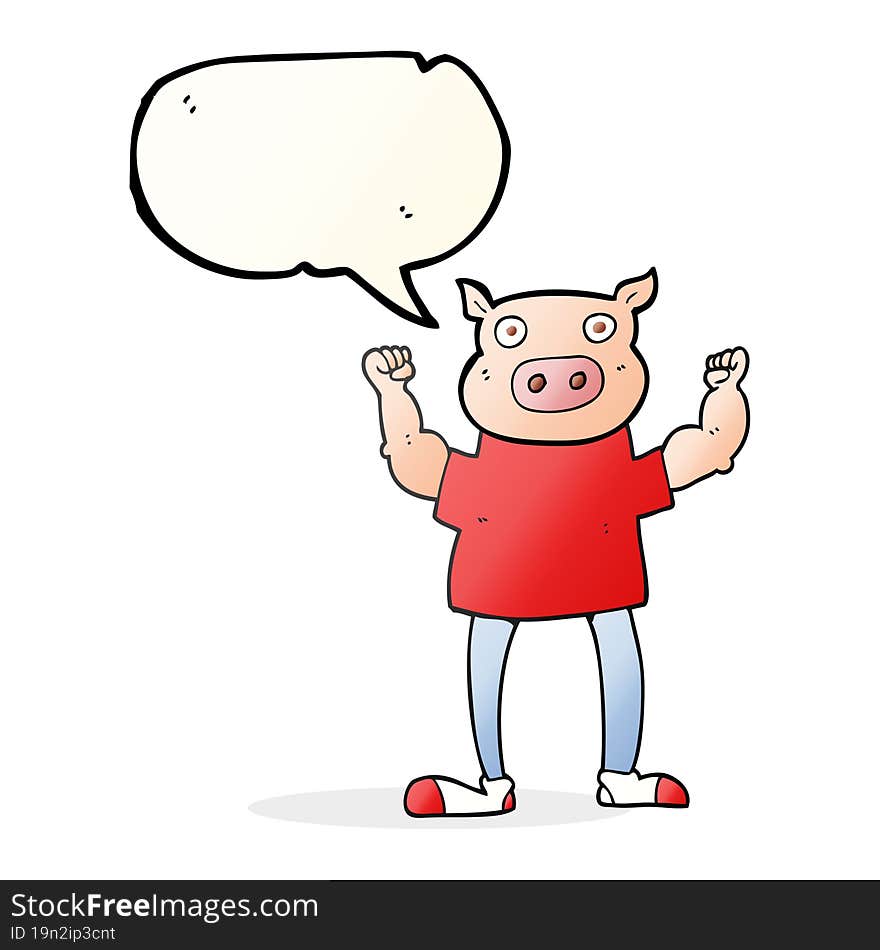 speech bubble cartoon pig man