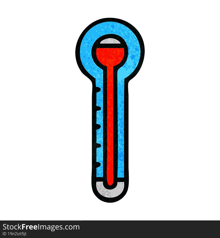 retro grunge texture cartoon glass thermometer