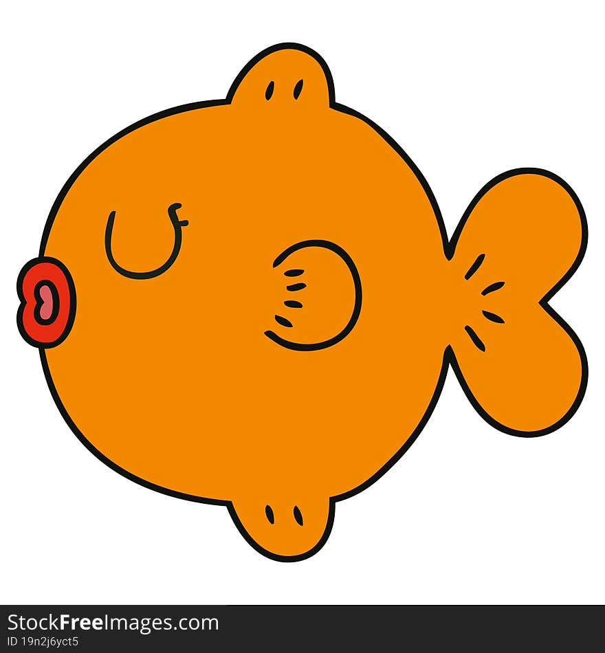 quirky hand drawn cartoon fish