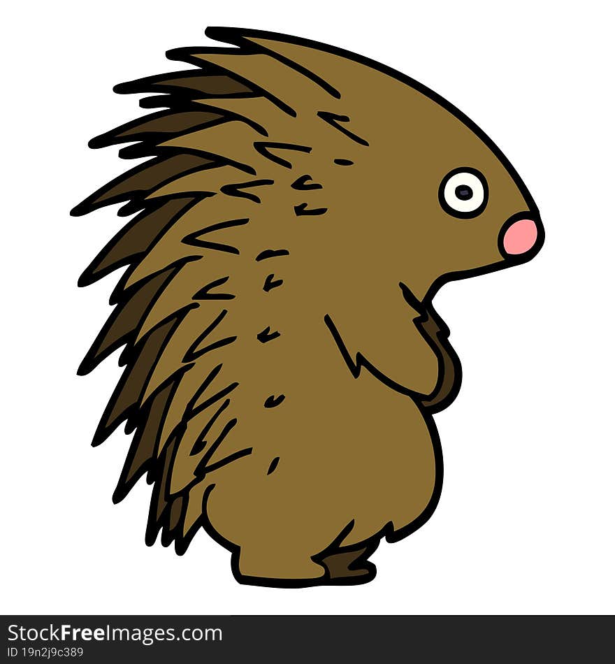 cartoon doodle spiky hedgehog