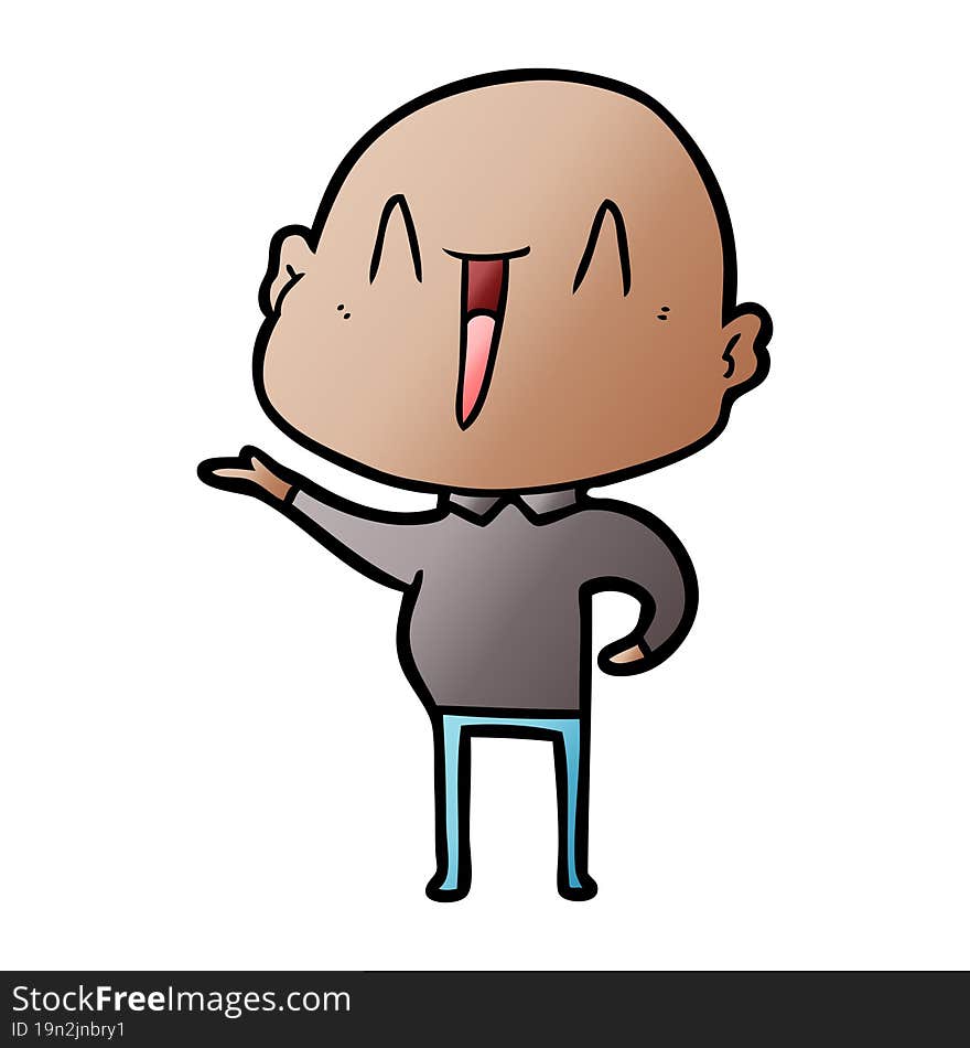 happy cartoon bald man. happy cartoon bald man