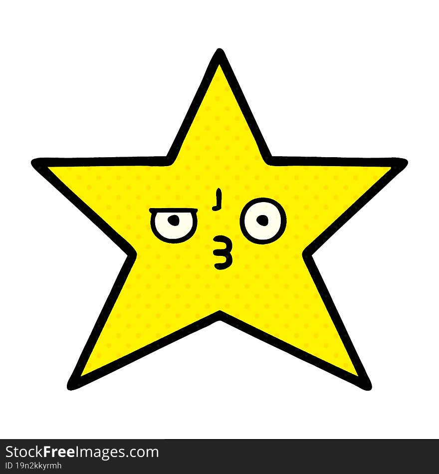 comic book style cartoon gold star