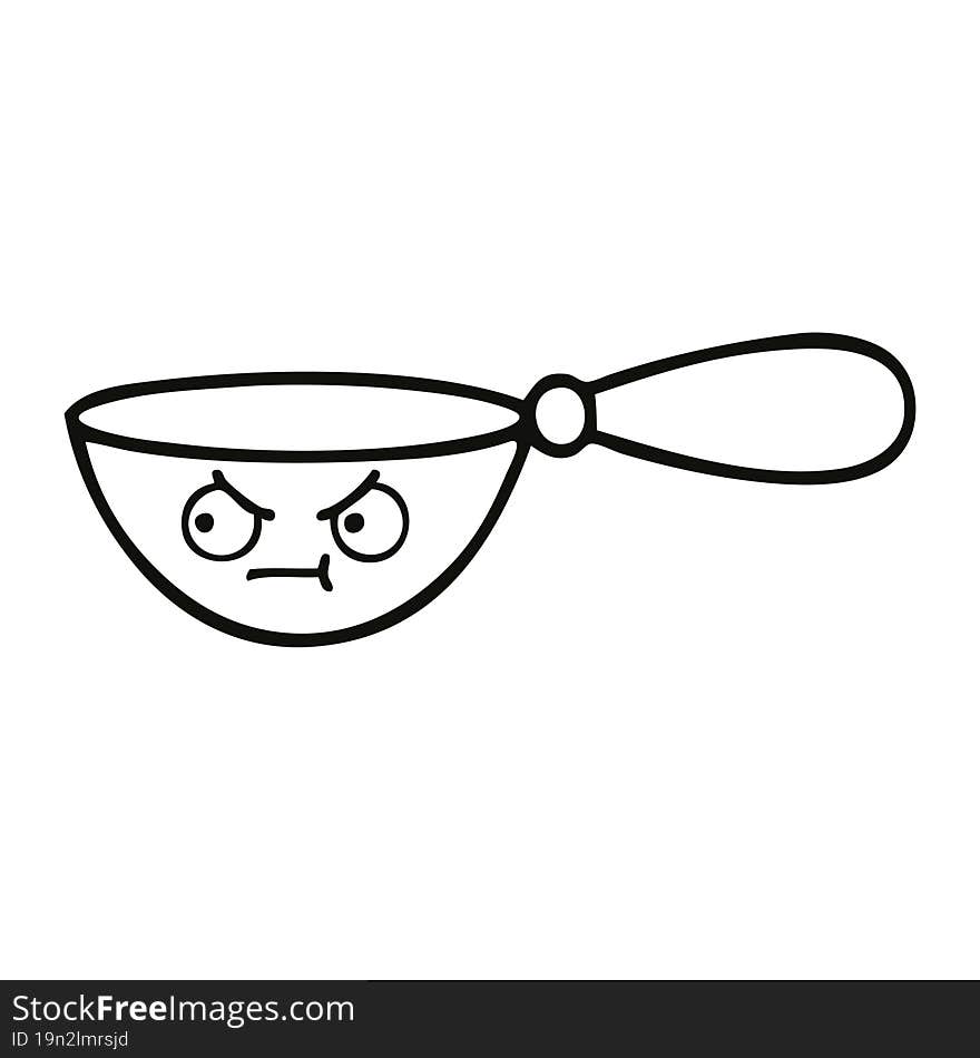 line drawing cartoon of a measuring spoon