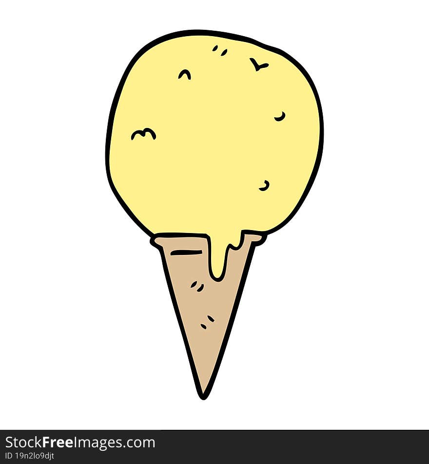 cartoon doodle ice cream cone