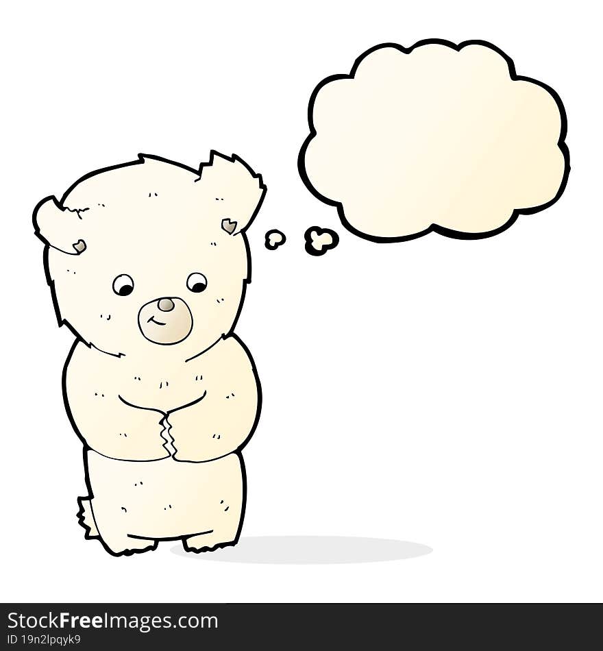 Cute Cartoon Polar Bear With Thought Bubble