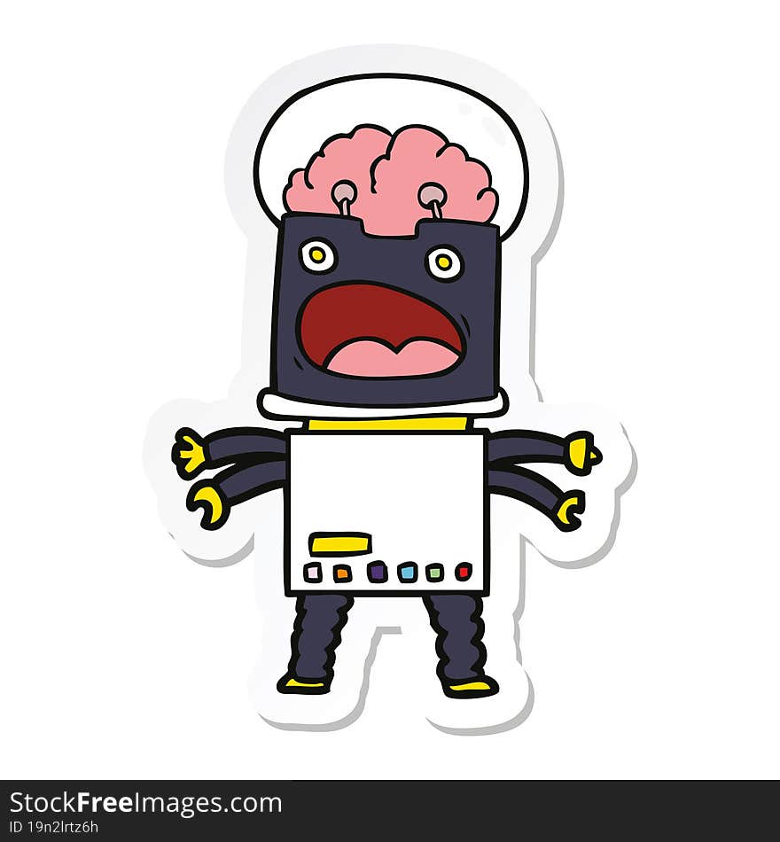 sticker of a cartoon robot