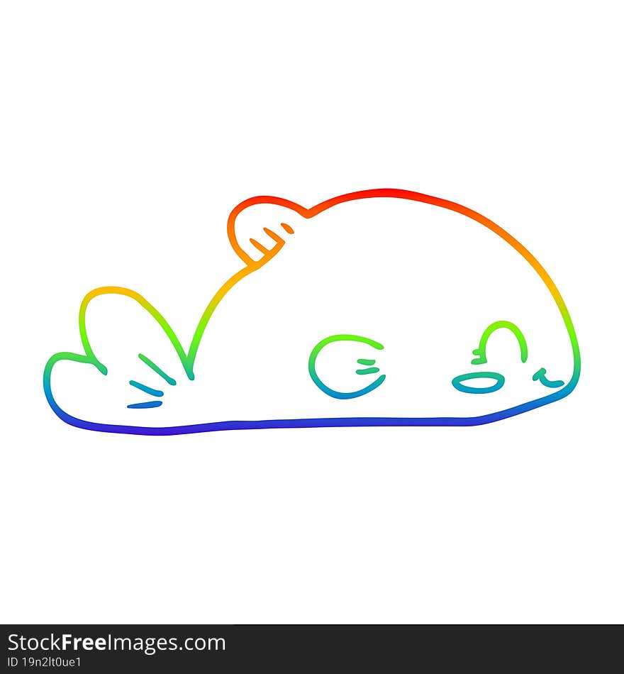 rainbow gradient line drawing cartoon fish