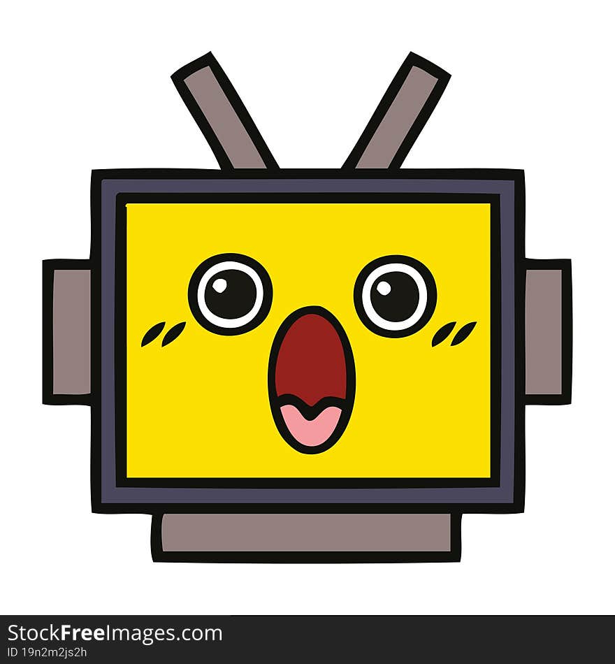 Cute Cartoon Robot Head