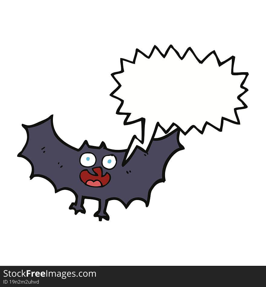 cartoon bat with speech bubble