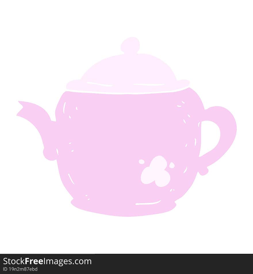 flat color illustration of a cartoon teapot