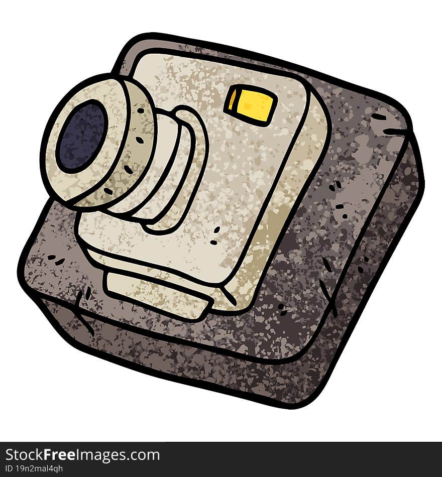 Grunge Textured Illustration Cartoon Old Camera