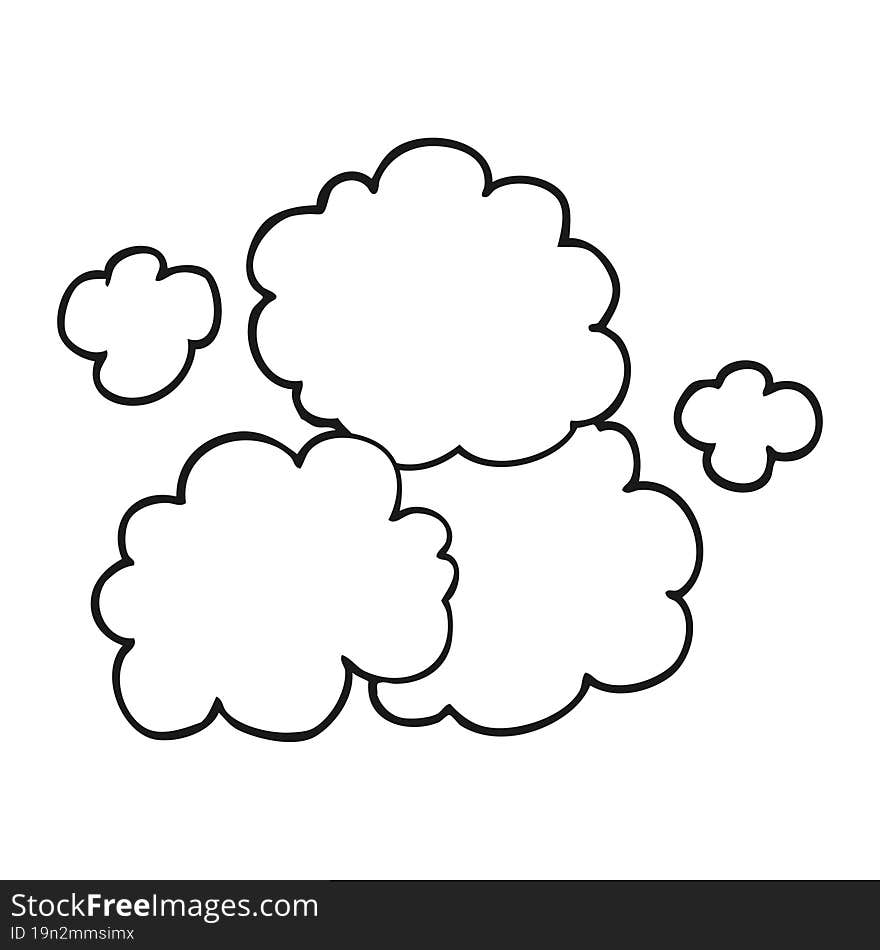 Black And White Cartoon Smoke Cloud