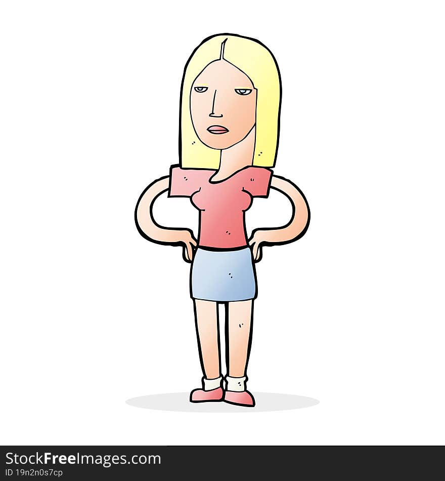 cartoon woman with hands on hips