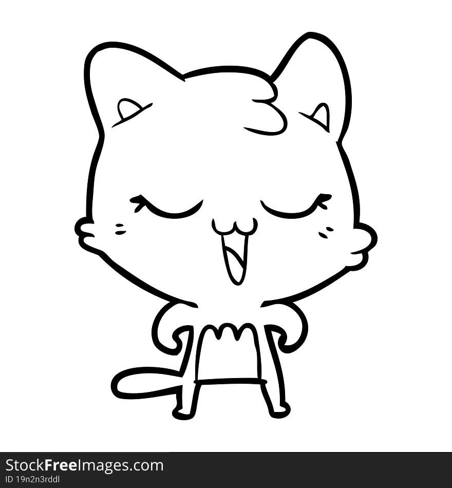 happy cartoon cat. happy cartoon cat