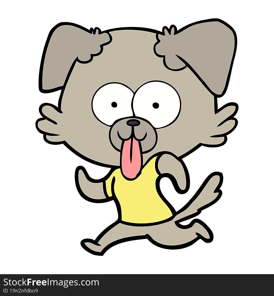 cartoon dog with tongue sticking out. cartoon dog with tongue sticking out