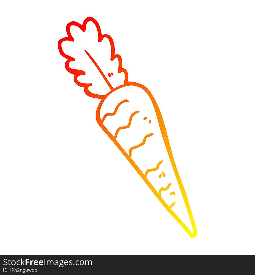 warm gradient line drawing cartoon carrot