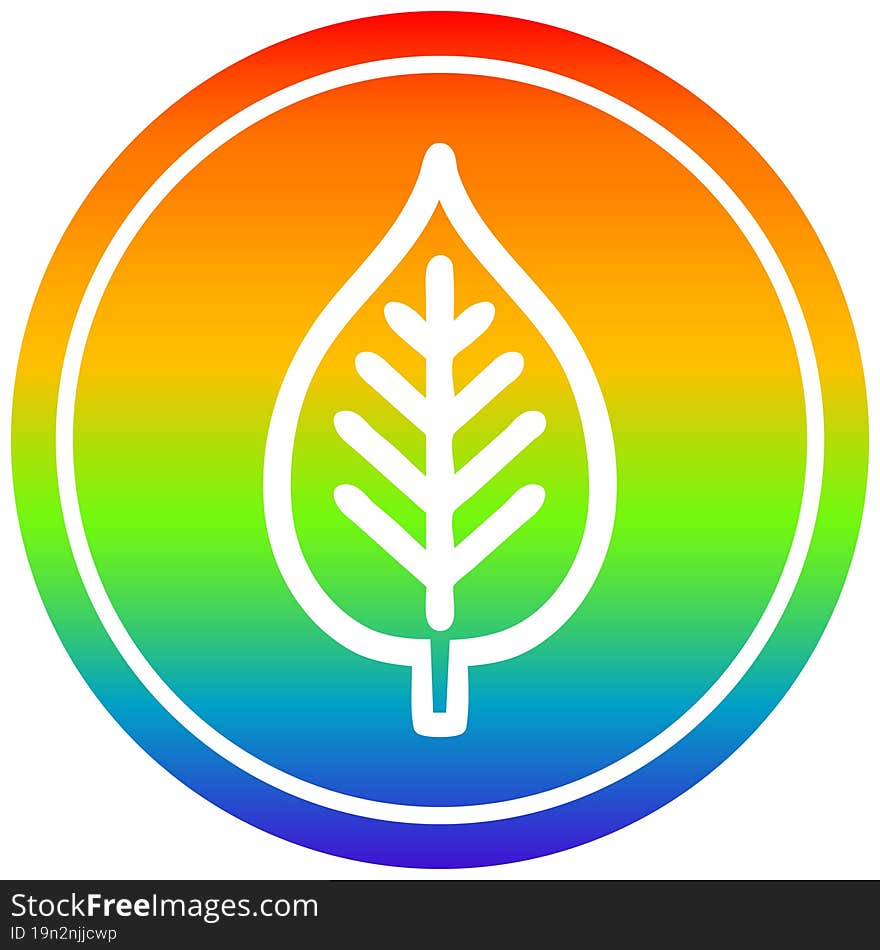 natural leaf circular in rainbow spectrum