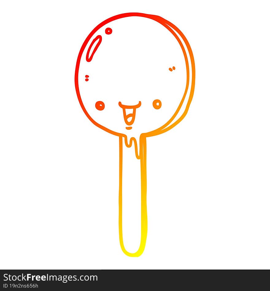 Warm Gradient Line Drawing Cartoon Candy Lollipop