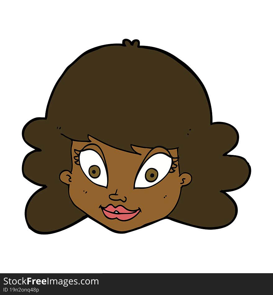 cartoon happy female face