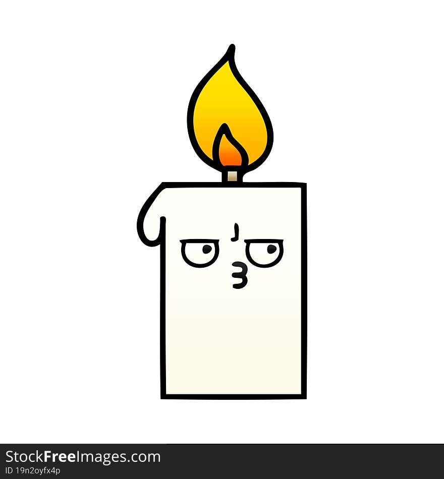 gradient shaded cartoon lit candle