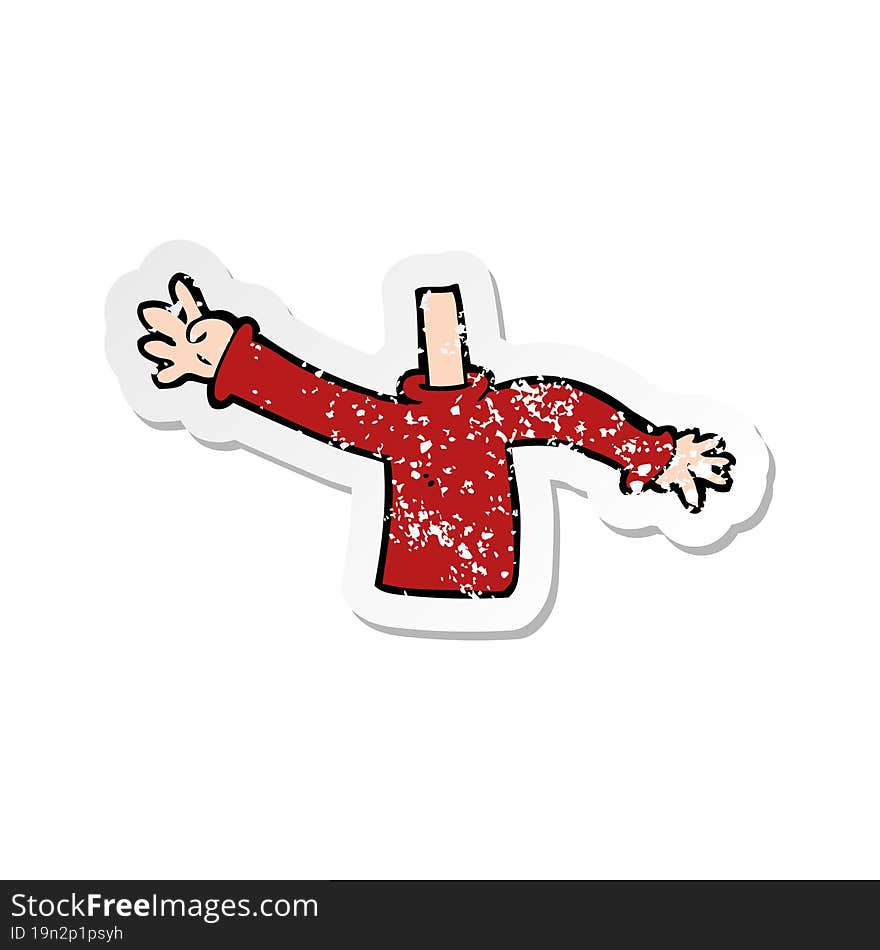 retro distressed sticker of a cartoon body