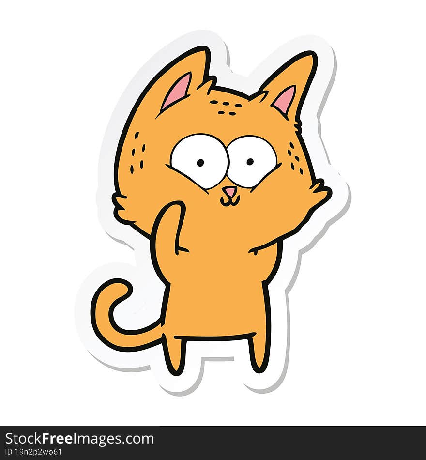 sticker of a cartoon cat