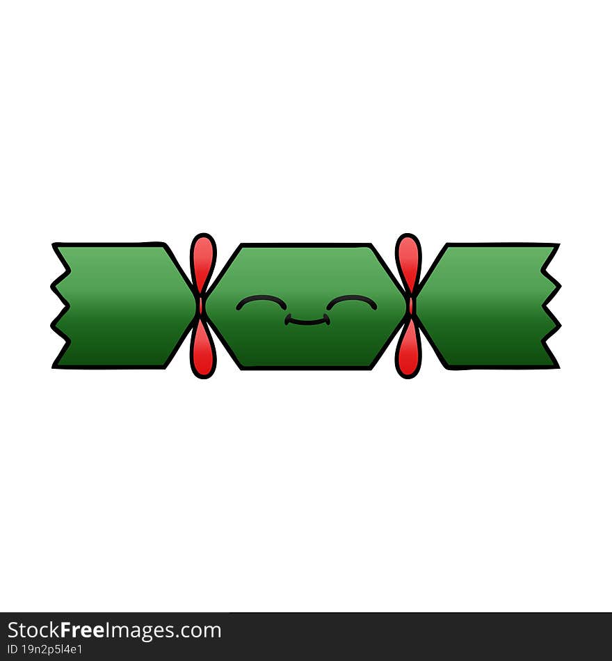 gradient shaded cartoon of a christmas cracker