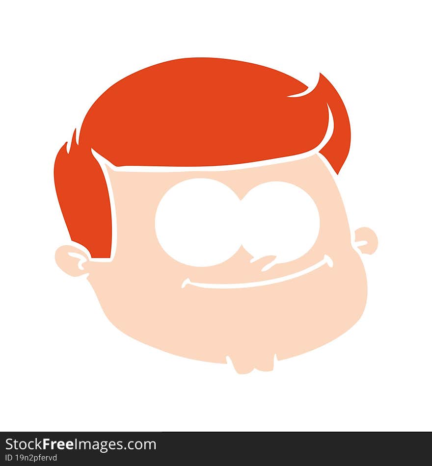 Flat Color Style Cartoon Male Face