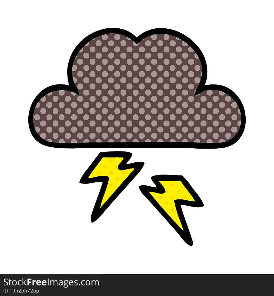 comic book style cartoon storm cloud