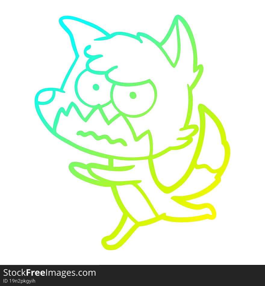 cold gradient line drawing cartoon annoyed fox