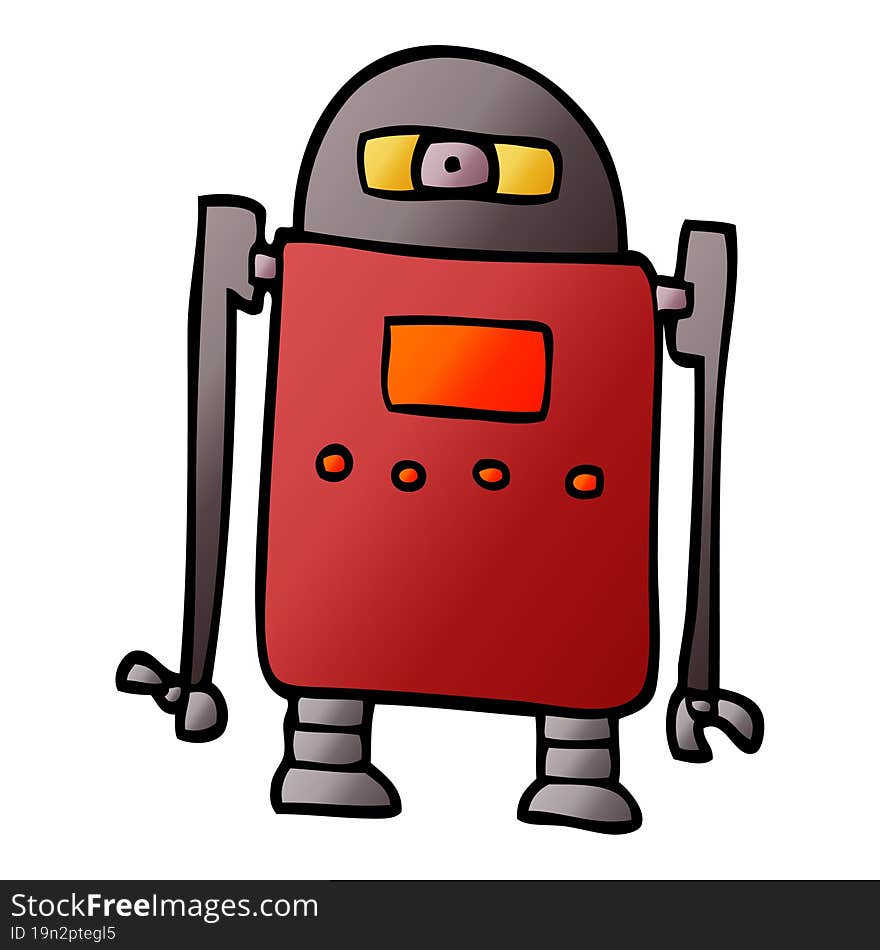 cartoon doodle robot