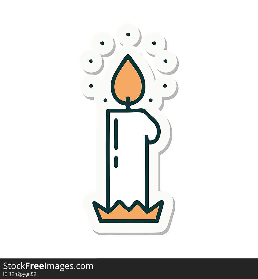 tattoo style sticker of a candle