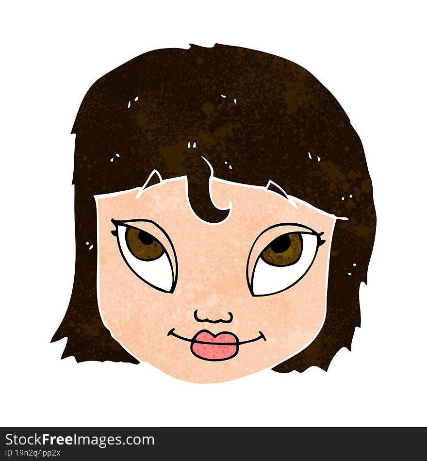 Cartoon Woman Smiling