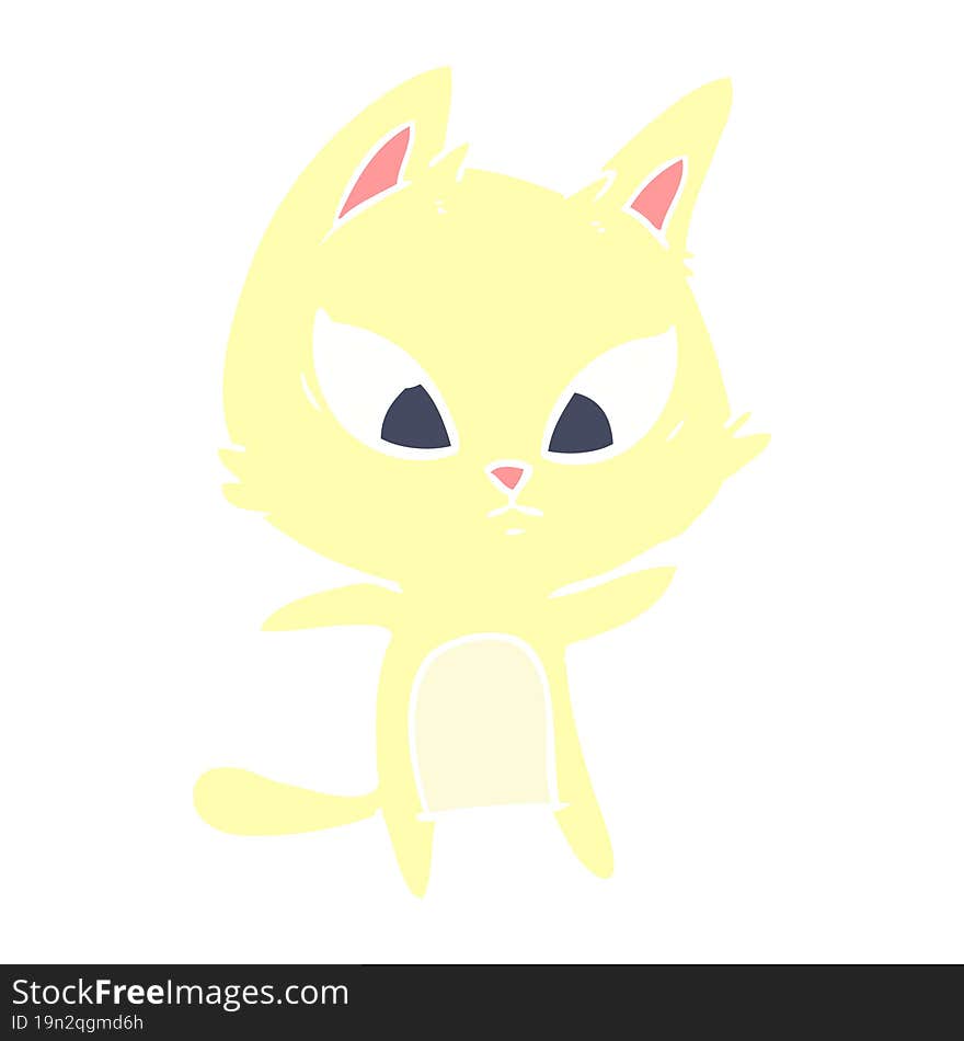 confused flat color style cartoon cat