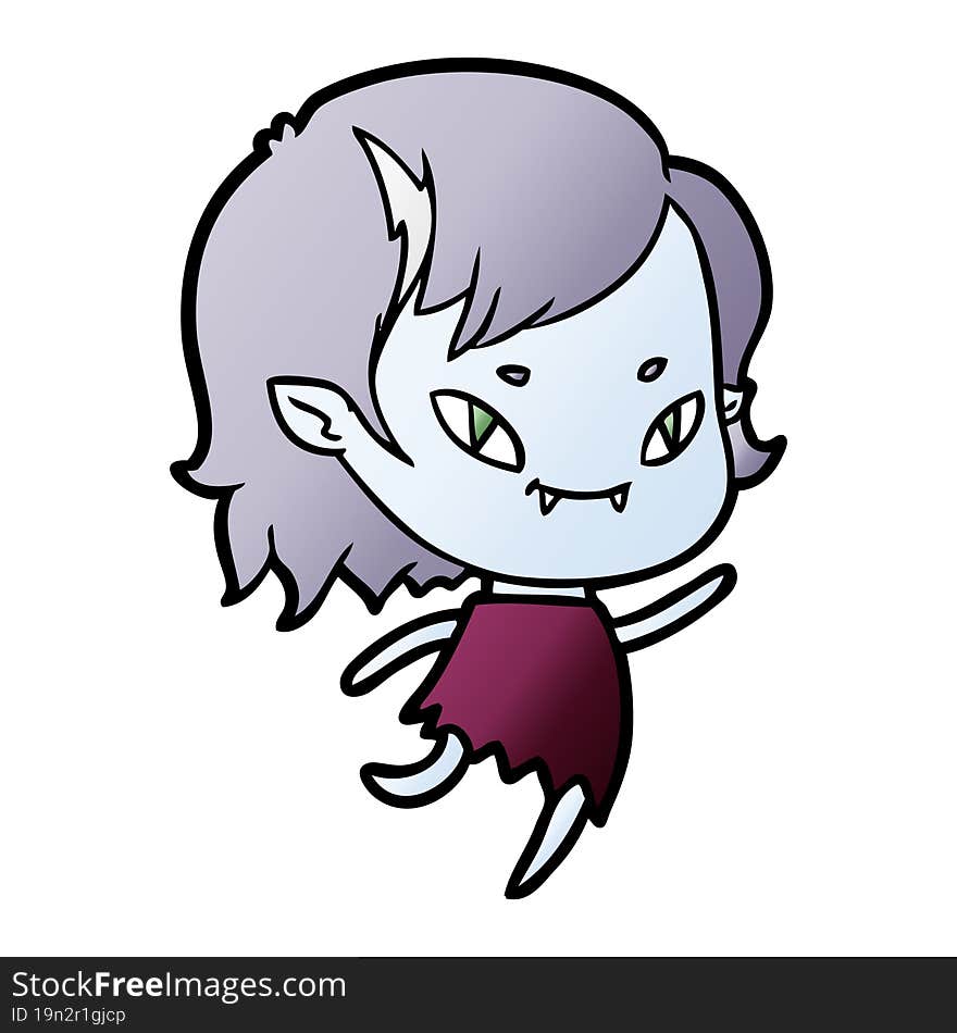 cartoon friendly vampire girl running. cartoon friendly vampire girl running