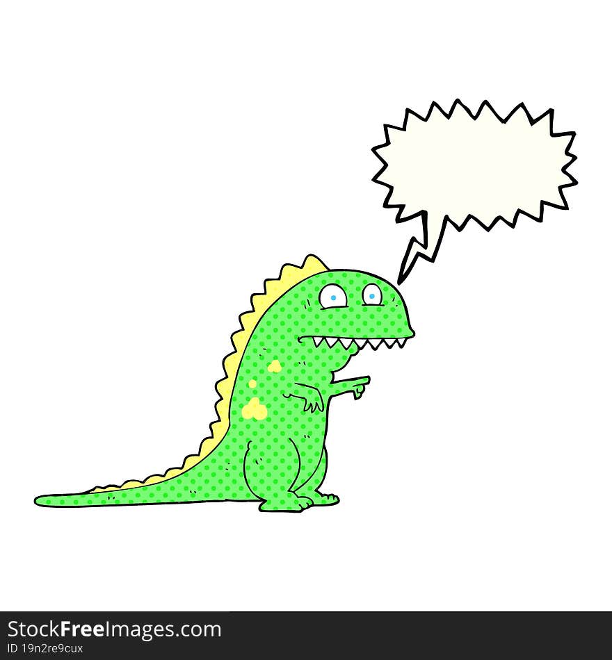 comic book speech bubble cartoon dinosaur