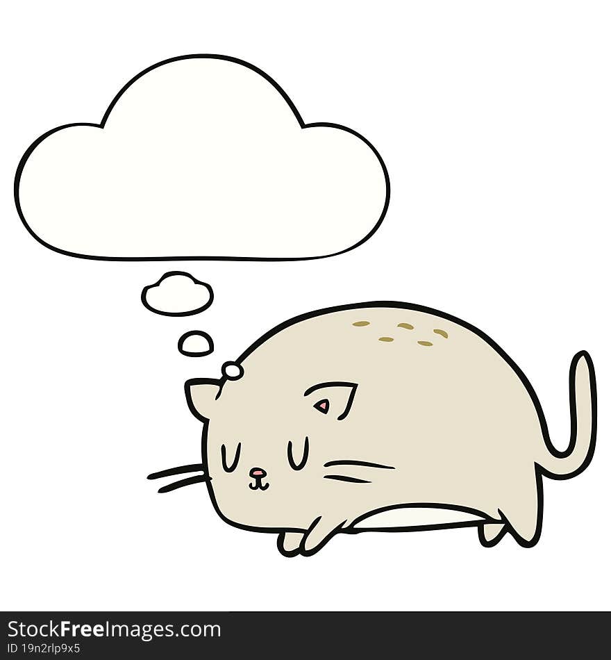 cute cartoon cat with thought bubble. cute cartoon cat with thought bubble