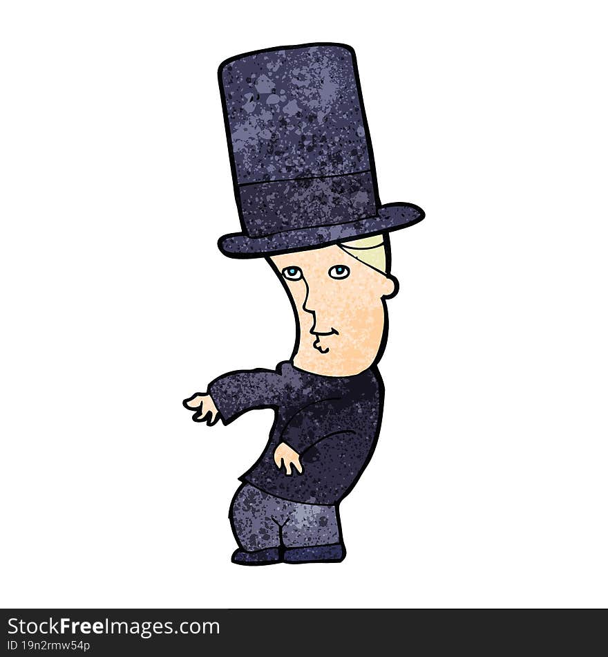 cartoon man wearing top hat