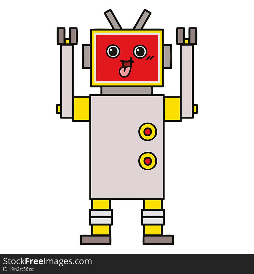 cute cartoon of a robot. cute cartoon of a robot