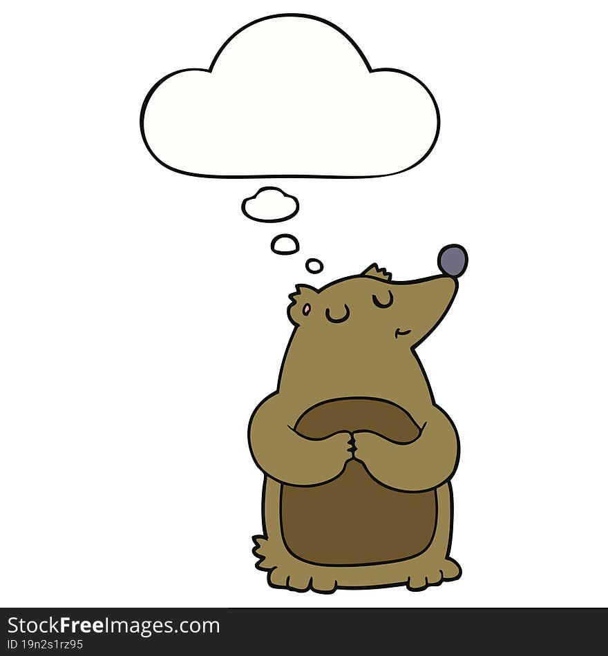 cartoon bear and thought bubble