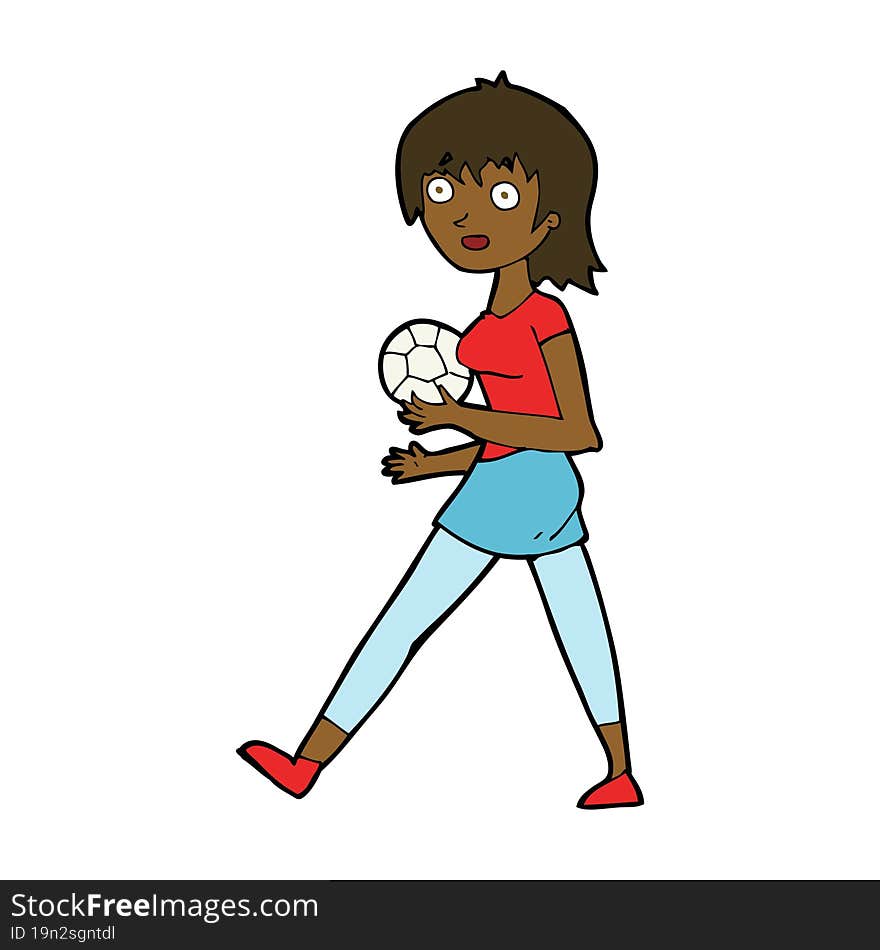 cartoon soccer girl